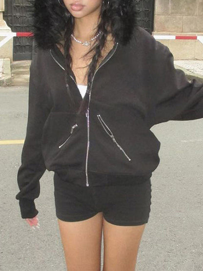 Luvik | Y2k löysä rento paikkaus takki