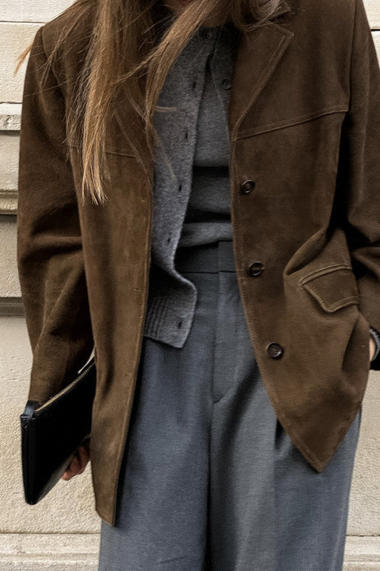 Luvik | Vintage Ilman Kaulusta Keinonahkatakki