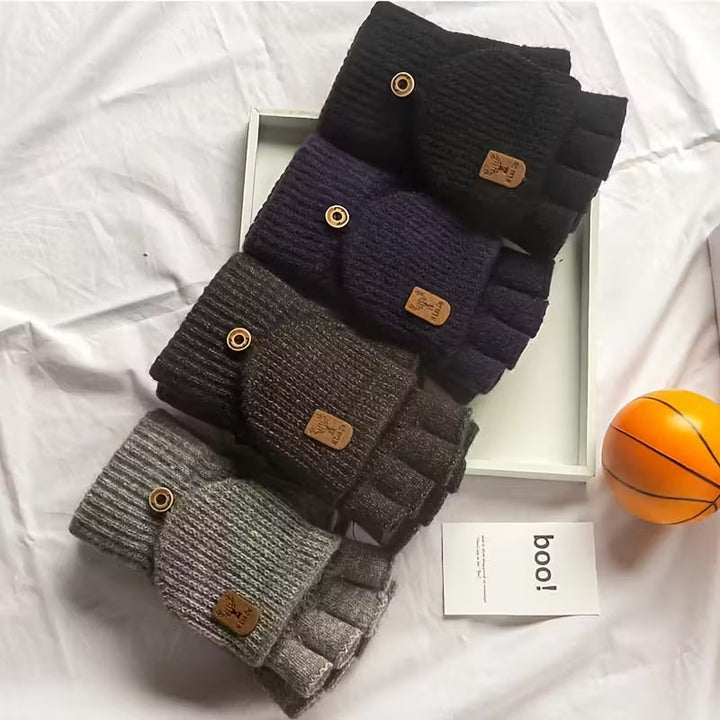 Luvikno | Menns WinterPro Fingerless Hansker – Tykk, Varm og Behagelig