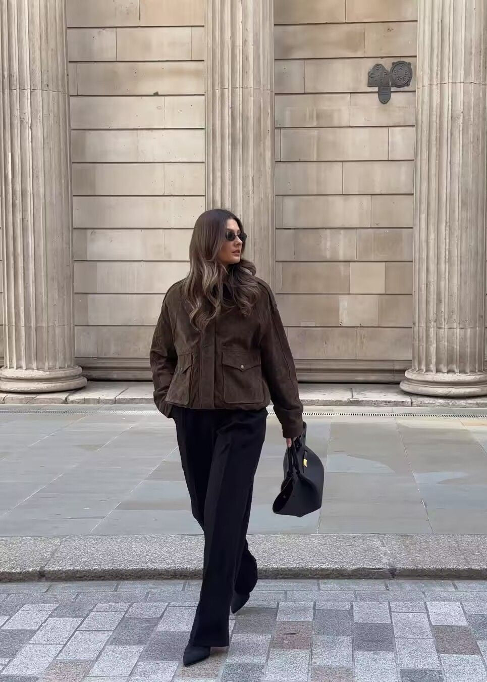 Luvik | Vaikutus Yli­koko­neule takki etutaskuilla – Ruskea