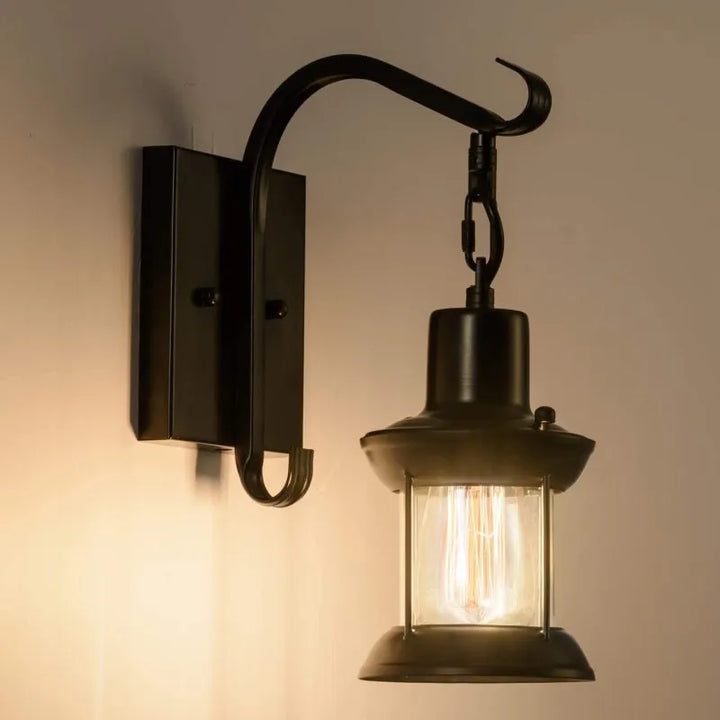 Vegglampe vintage metall industrivindu Luvikno
