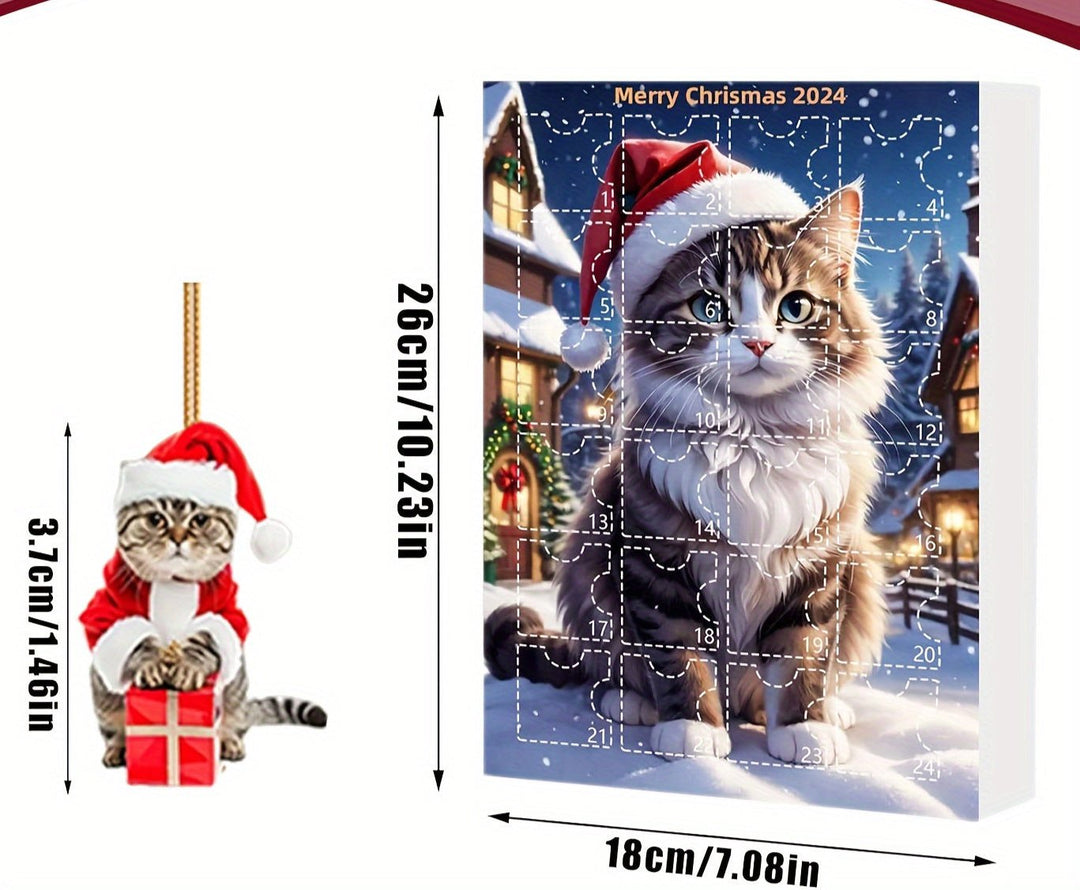 Luvikno | Vintage Cats Advent Calendar – 24-dels julekalender med akrylhengelapper