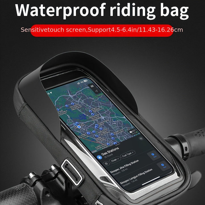 Vanntett mobilholder for sykkel og motorsykkel – 360° roterbar og egnet for 4,5–6,4 tommer | Luvikno