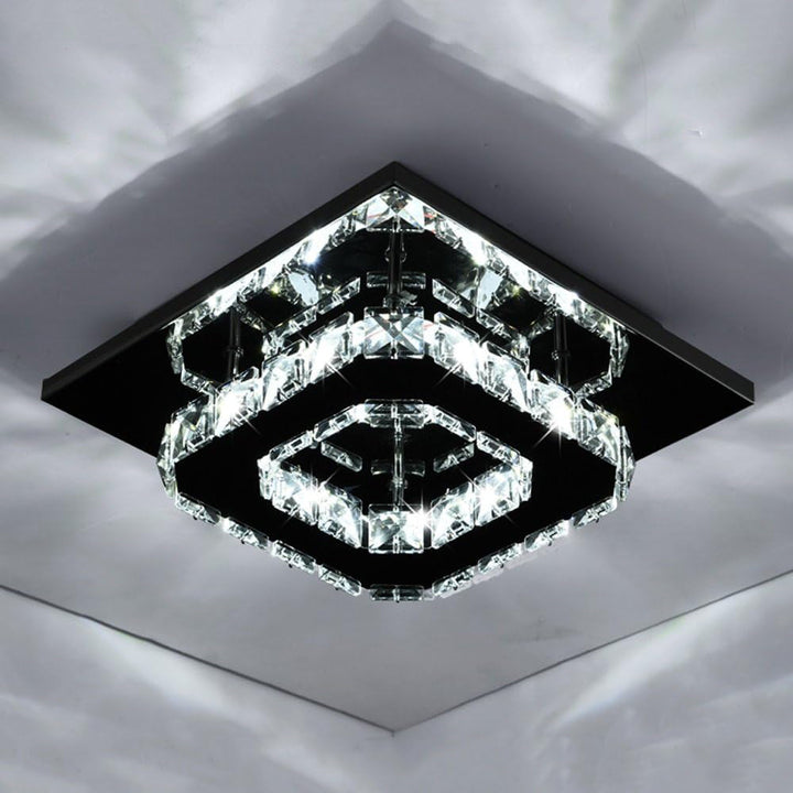 Taklampe Krystall LED Moderne Innfelt Armatur Luvikno