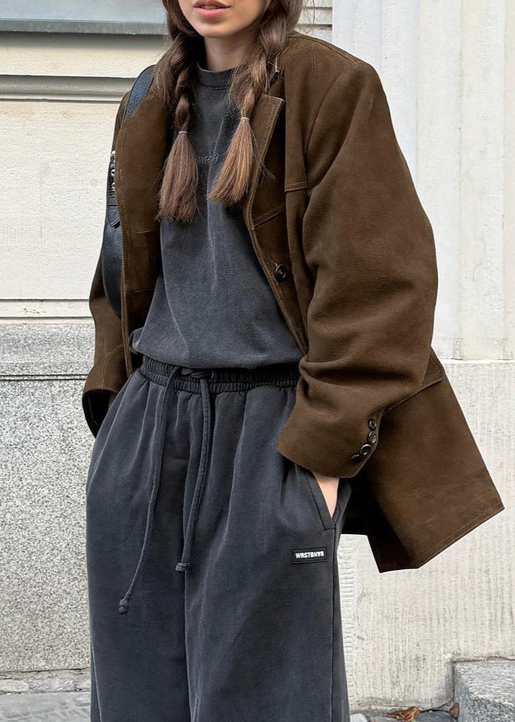 Luvik | Sametti keinoturkki takki retro-kääntökauluksella