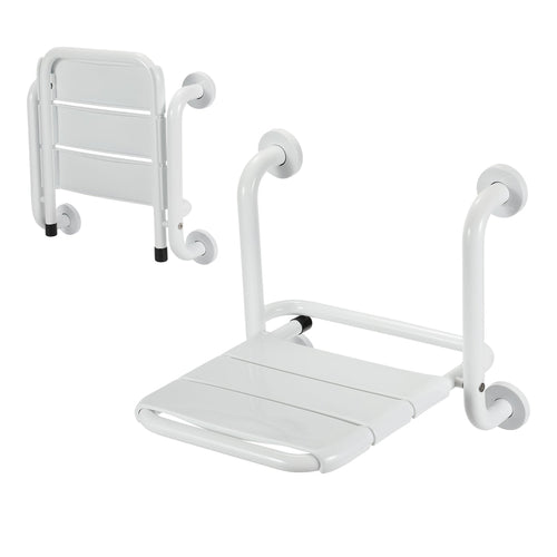 Foldbar dusjsete med armlener veggmontert | Luvikno