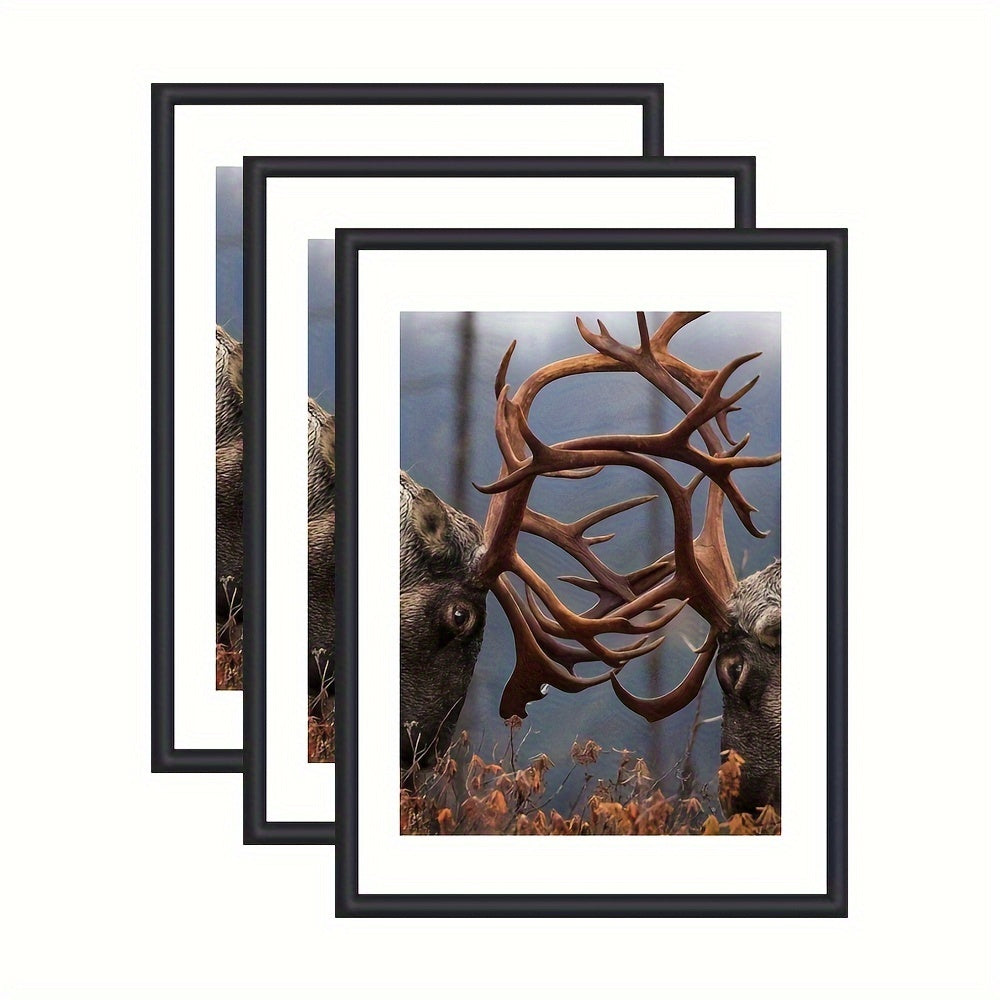 GalleryFrame – Sett med 3 svarte bilde rammer for vegger og bord Luvikno