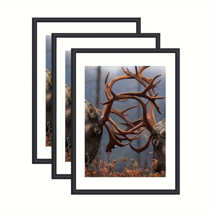 GalleryFrame – Sett med 3 svarte bilde rammer for vegger og bord Luvikno