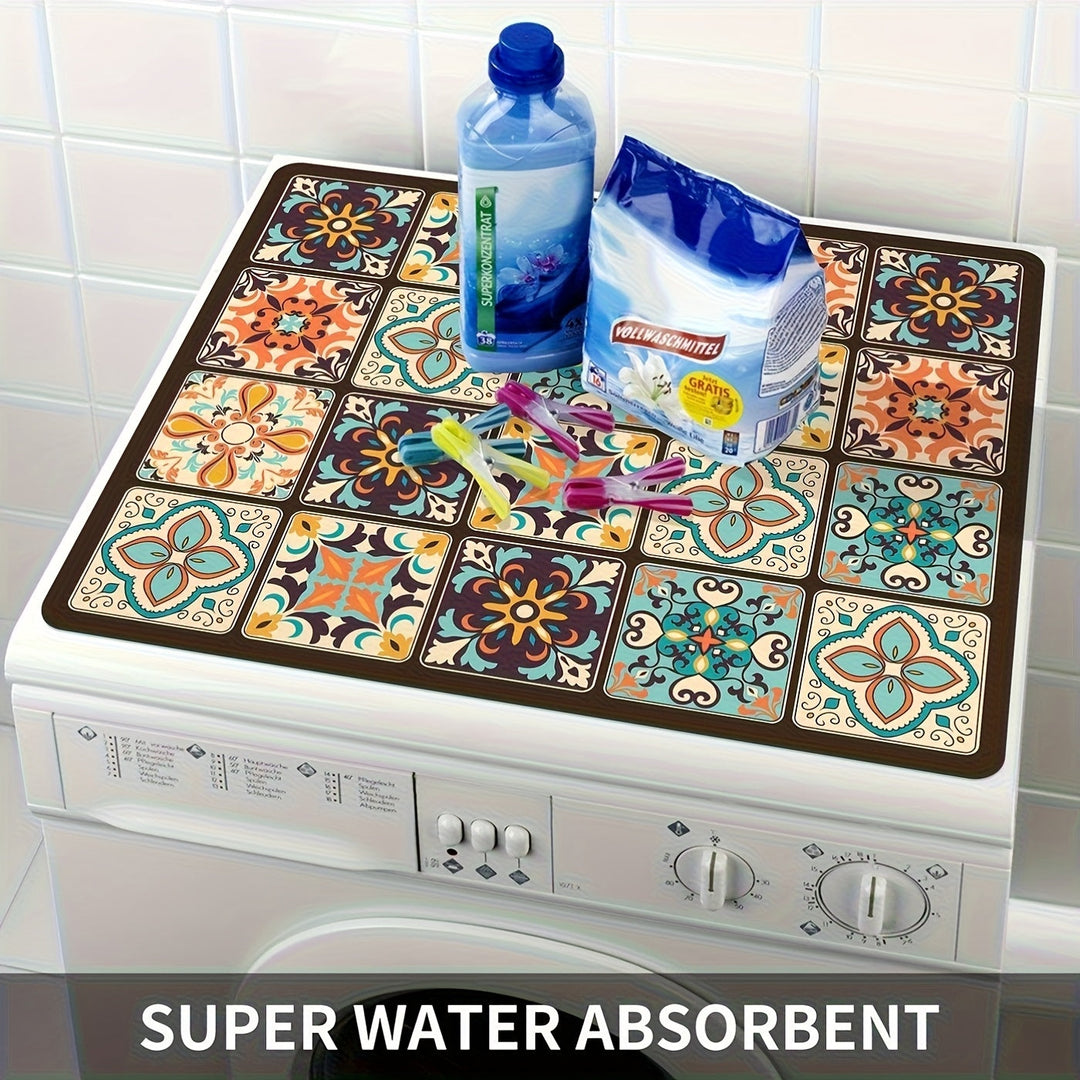 Vaskemaskin Deksel Matte Retro Mosaikk | Luvikno