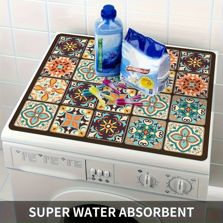 Vaskemaskin Deksel Matte Retro Mosaikk | Luvikno