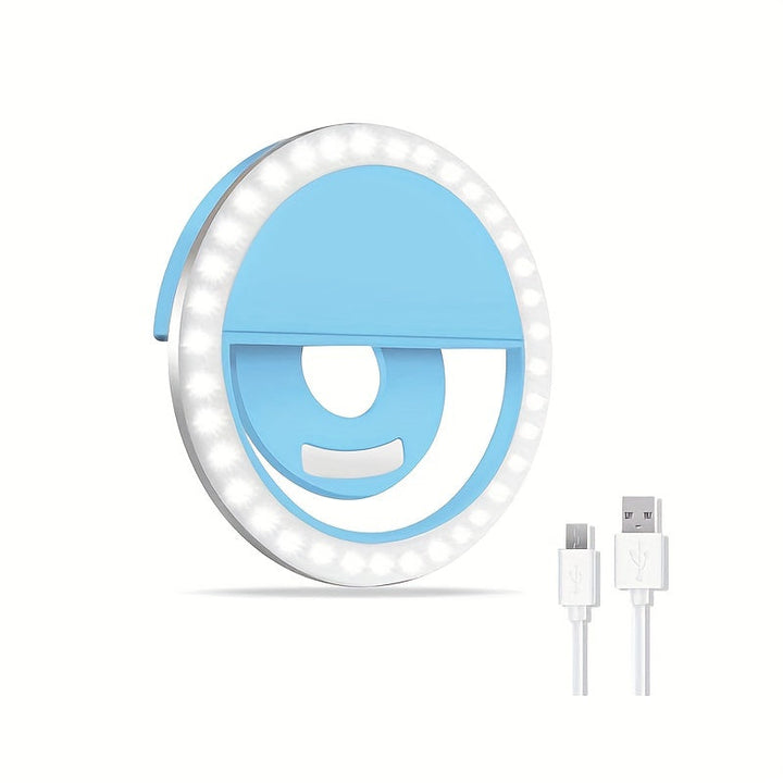 Luvikno | LED Selfie Ring Light med oppladbart batteri - Perfekt sirkelys for sminke og fotografering, kompatibel med telefoner og datamaskiner