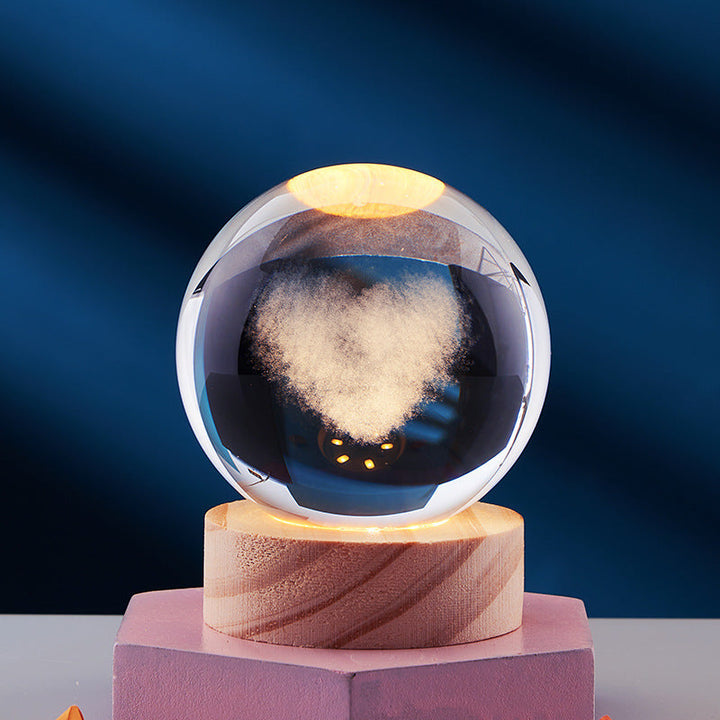 CrystalLight - 3D Krystall Nattlampe med LED-belysning | Ambient Belysning for Soverom eller Stue | Luvikno