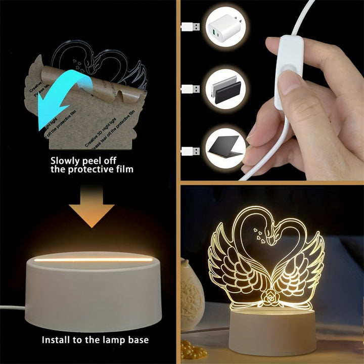 SwaneLume – USB 3D LED Bordbelysning Luvikno