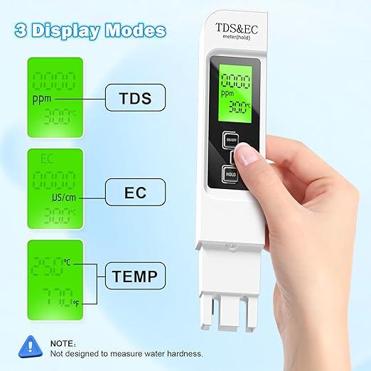 TDS Meter 3-i-1 Digital Vannkvalitet Tester | Luvikno