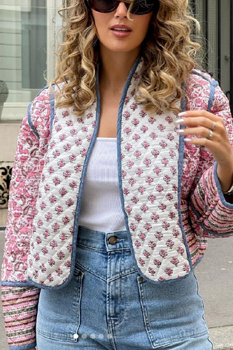Luvik | Vendbar quiltet jakke med en matchende liten bomullsjakke
