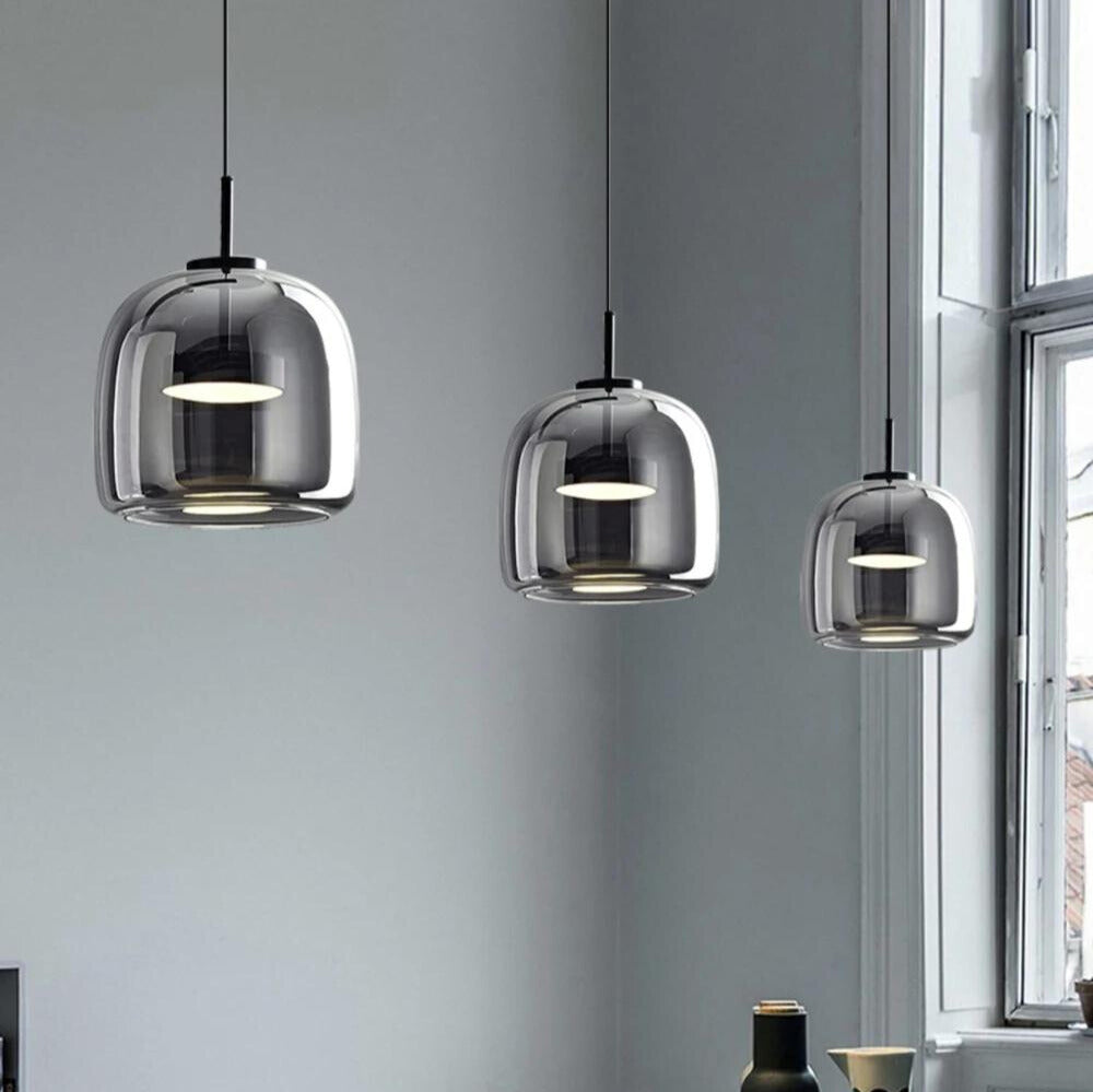 Luvikno | MidnightShine Lampe - Moderne Svart Glass Design Pendellampe