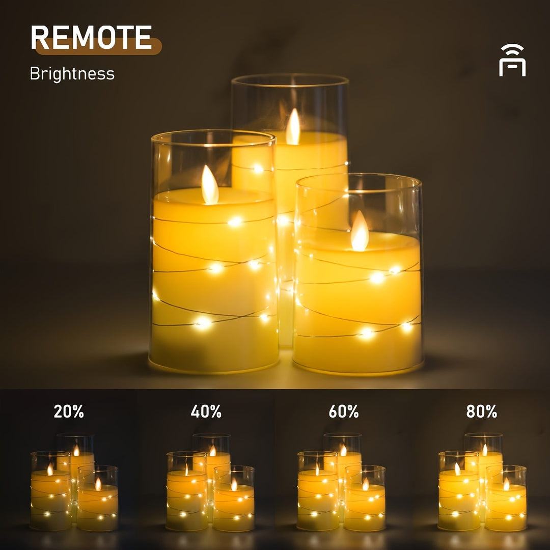 RomanticGlow – LED Stearinlys Sett med Fjernkontroll Luvikno