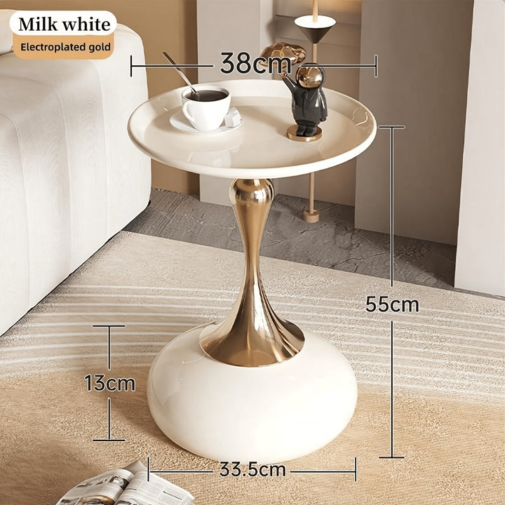 Moderne sidekabinett med keramisk base og metallben – 55 cm høy | Luvikno