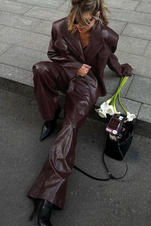 Luvik | Pitkä takki nahka-setti