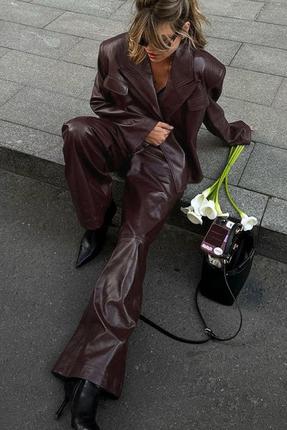 Luvik | Pitkä takki nahka-setti