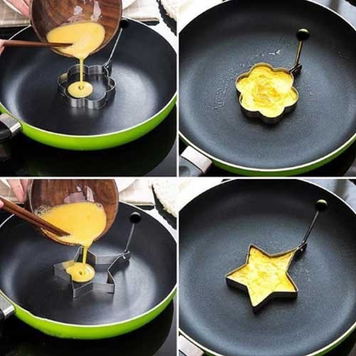 Eggformer i rustfritt stål 4 stk sett for kjøkken Luvikno