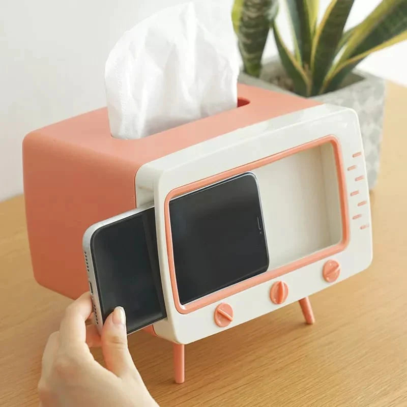 Kreativ Tv Tissue Box Holder Med Telefonholder Luvikno