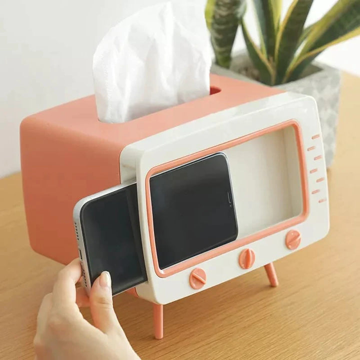 Kreativ Tv Tissue Box Holder Med Telefonholder Luvikno