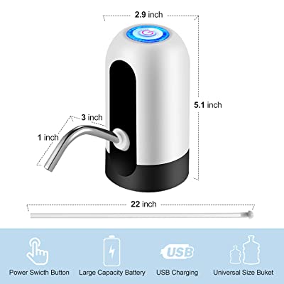 Bærbar vanndispenser USB oppladbar pumpe Luvikno