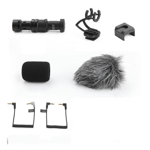 2 i 1 Retningsbestemt Kondensator Video Mikrofon Monter for Mobiltelefon | Luvikno