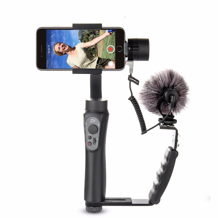 2 i 1 Retningsbestemt Kondensator Video Mikrofon Monter for Mobiltelefon | Luvikno