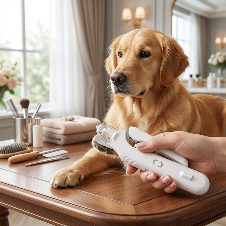 2-i-1 Profesjonell Hund Klipphammer & Slipemaskin – Ultra-Stille & Oppladbar Luvikno