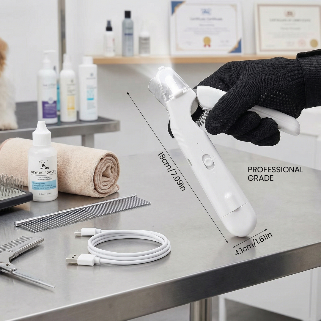 2-i-1 Profesjonell Hund Klipphammer & Slipemaskin – Ultra-Stille & Oppladbar Luvikno
