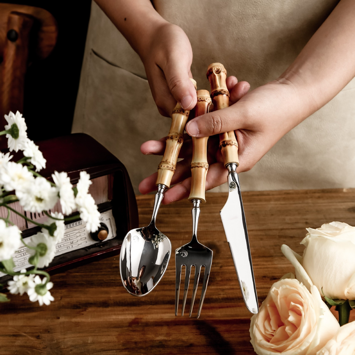 BambooElegance – Luksus bestikksett med bambusdetaljer | Luvikno