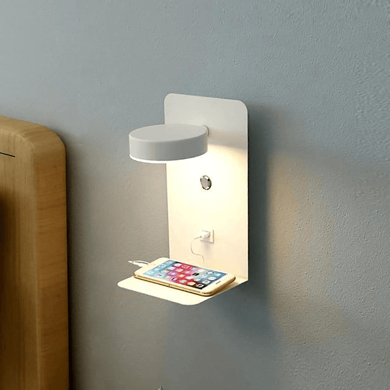 Luvikno | BrightSpot Nattlampe med Lader – 330° Rotasjon LED Skrivebordlys med USB-C Laderdock