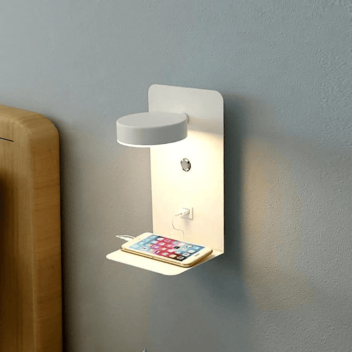Luvikno | BrightSpot Nattlampe med Lader – 330° Rotasjon LED Skrivebordlys med USB-C Laderdock