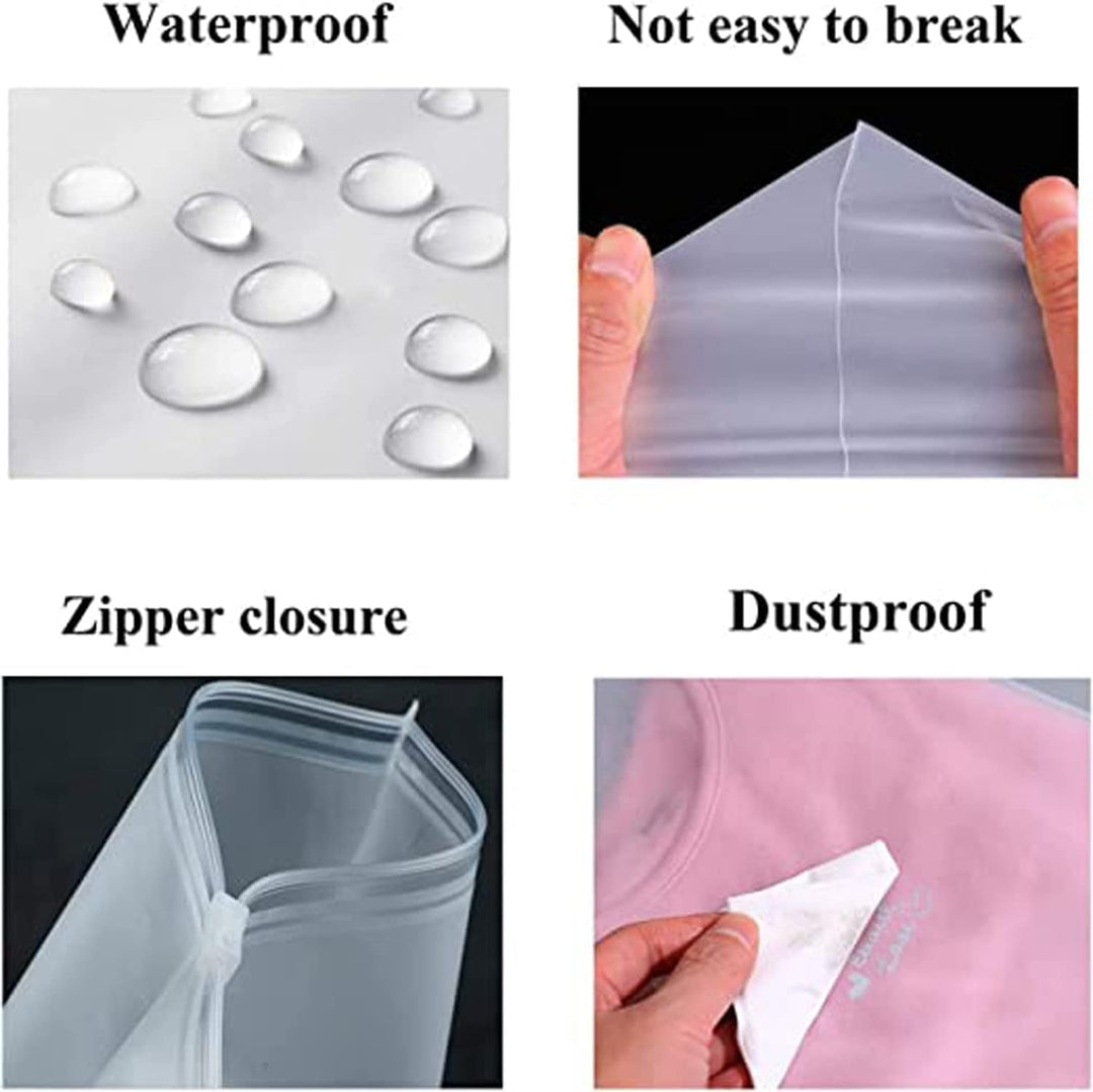 Multi-Purpose Frosted Zip Oppbevaringssekker – 20-Pack Plast Klær Sleever (Kjøp 2 Sett, Ta 1 GRATIS) | Luvikno