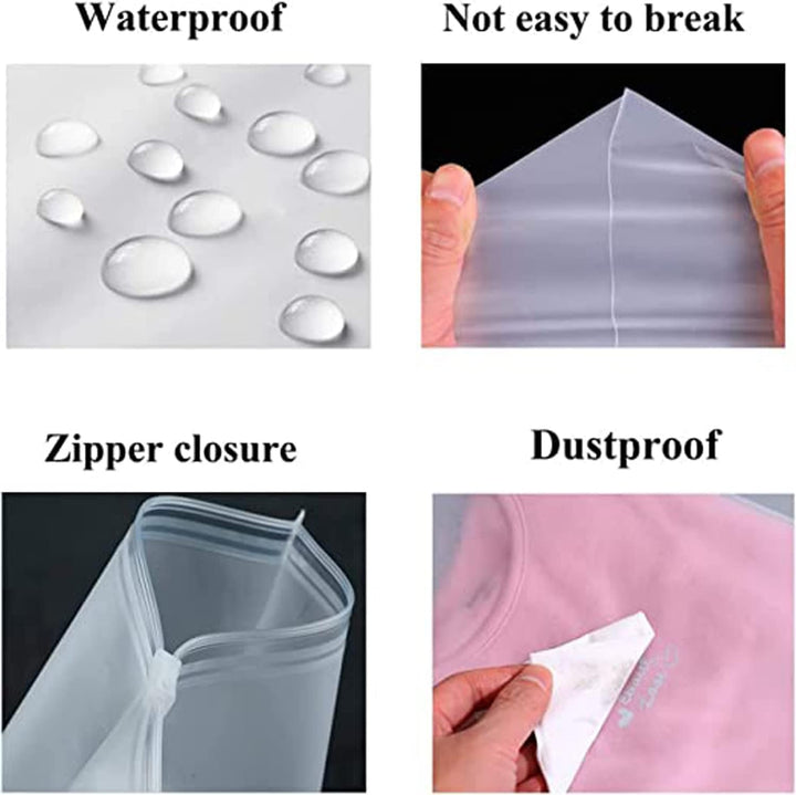 Multi-Purpose Frosted Zip Oppbevaringssekker – 20-Pack Plast Klær Sleever (Kjøp 2 Sett, Ta 1 GRATIS) | Luvikno