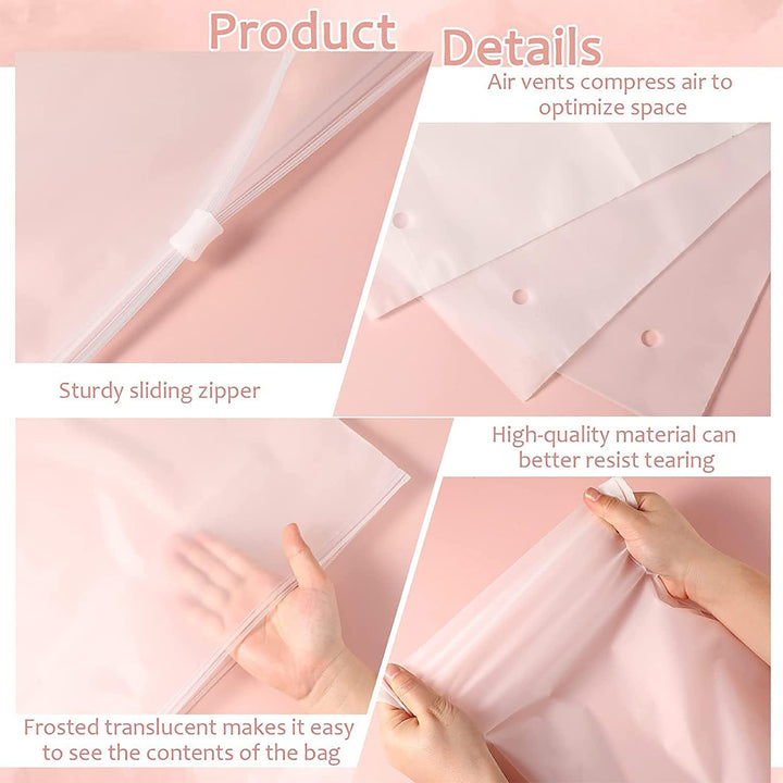 Multi-Purpose Frosted Zip Oppbevaringssekker – 20-Pack Plast Klær Sleever (Kjøp 2 Sett, Ta 1 GRATIS) | Luvikno