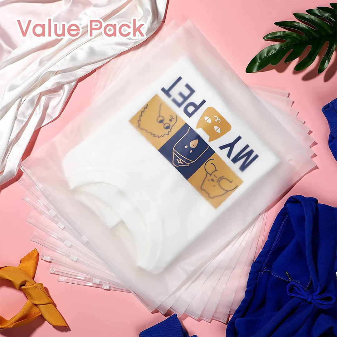 Multi-Purpose Frosted Zip Oppbevaringssekker – 20-Pack Plast Klær Sleever (Kjøp 2 Sett, Ta 1 GRATIS) | Luvikno