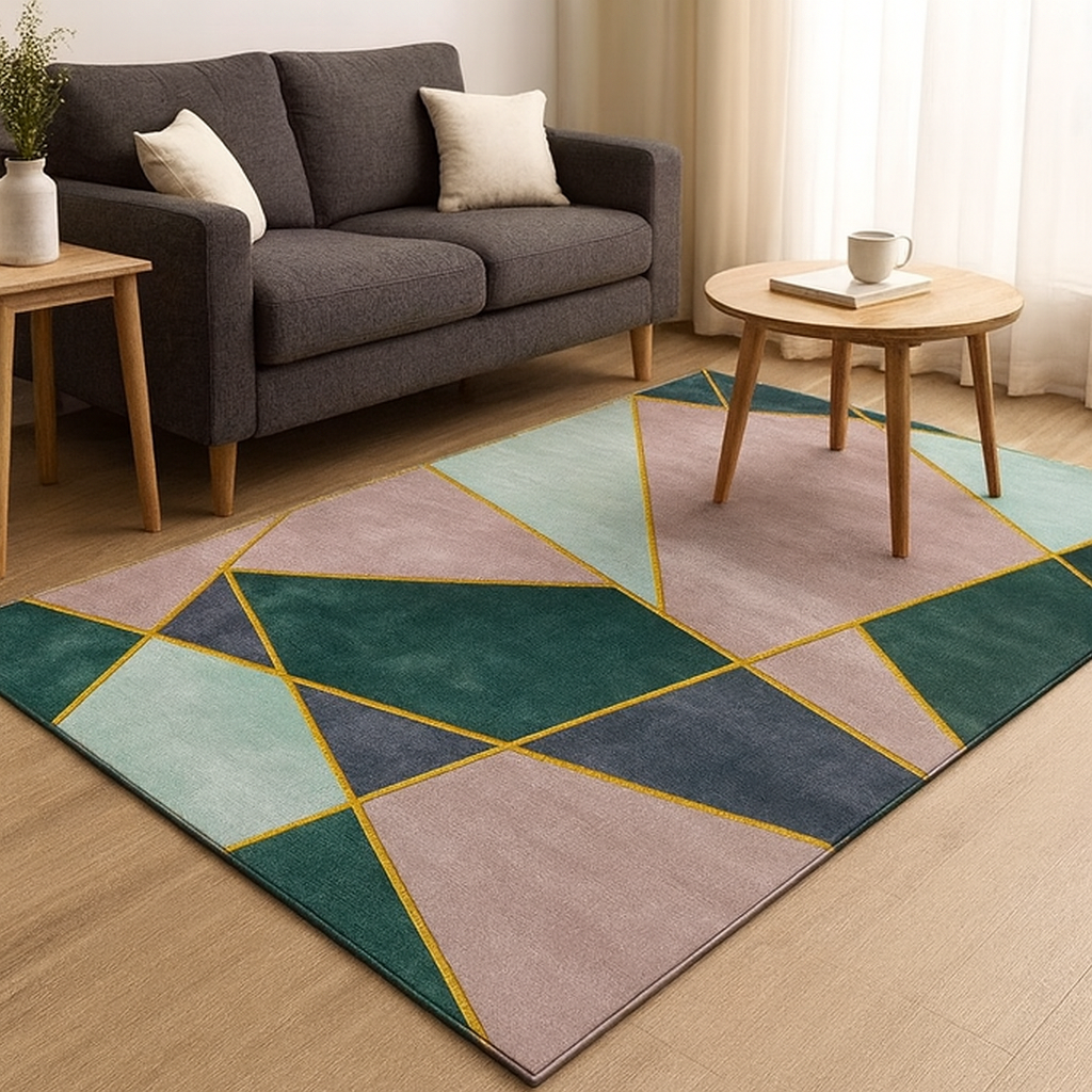 Teppe Moderne Geometrisk Polyester Vaskbar Sklisikker Luvikno