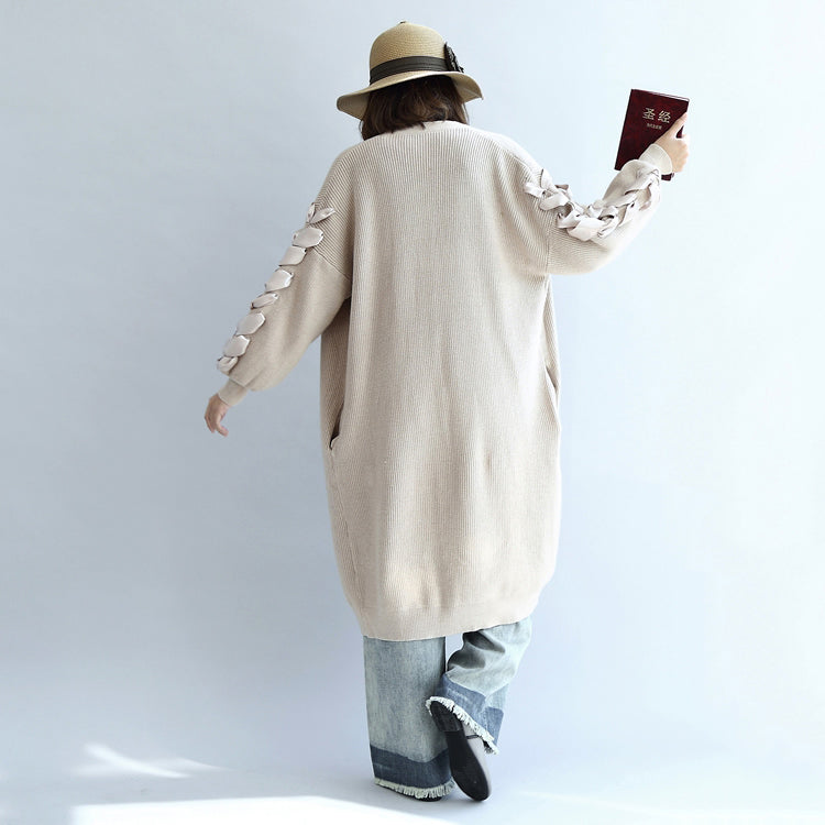 Luvik | Pitkät talvimeterikardiganit Nude Neuleet Ulkovaatteet Nauhadetailit