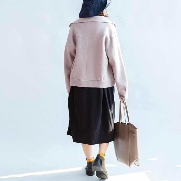 Luvik | Lyhyet talvivillatakkia vaaleanpunaiset, oversize