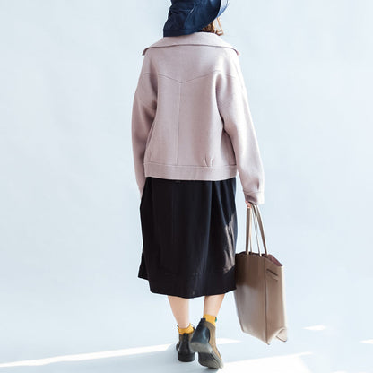 Luvik | Lyhyet talvivillatakkia vaaleanpunaiset, oversize