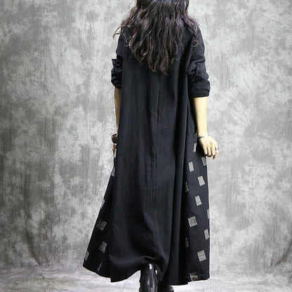 Luvik | musta ruutukuosisateenkin muotitakkikoko, korkea kaulus, patchwork, takit, kauppatakit, taskulliset takit