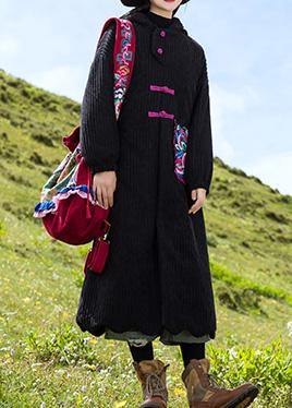 Luvik | mustat parkatakit suurissa kokoluokissa naisille takit & viitat brodeeraus frillat helma ulkovaatteet