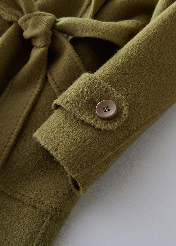 Luvik | vihreät villakangastakit suurissa koossa pitkä talvitakki kääntökauluksella vyötärölle vyötäröllä oleva takki naisille