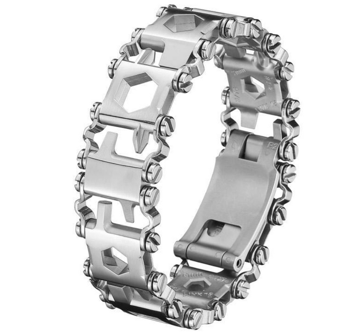 Luvikno | 29-i-1 Multifunksjonell Rustfritt Stål Klokkerem/Armbånd, med 29 Skjulte Praktiske Verktøy, for Seiling, Reiser, Camping & Fotturer
