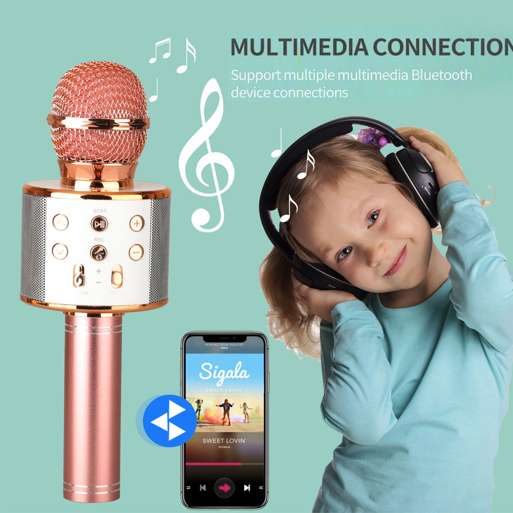 Luvikno | Oppladbar trådløs Bluetooth karaoke mikrofon