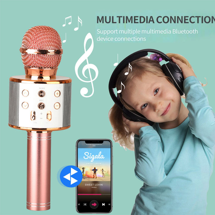 Luvikno | Oppladbar trådløs Bluetooth karaoke mikrofon