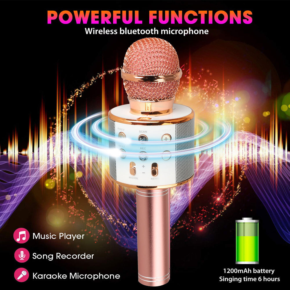 Luvikno | Oppladbar trådløs Bluetooth karaoke mikrofon